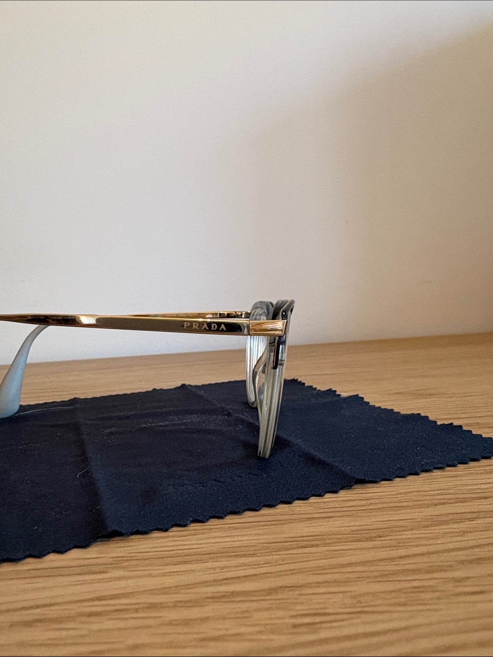Authentic Prada Gold Temple with Clear Gray/Blue Frames - Picture 2 of 6
